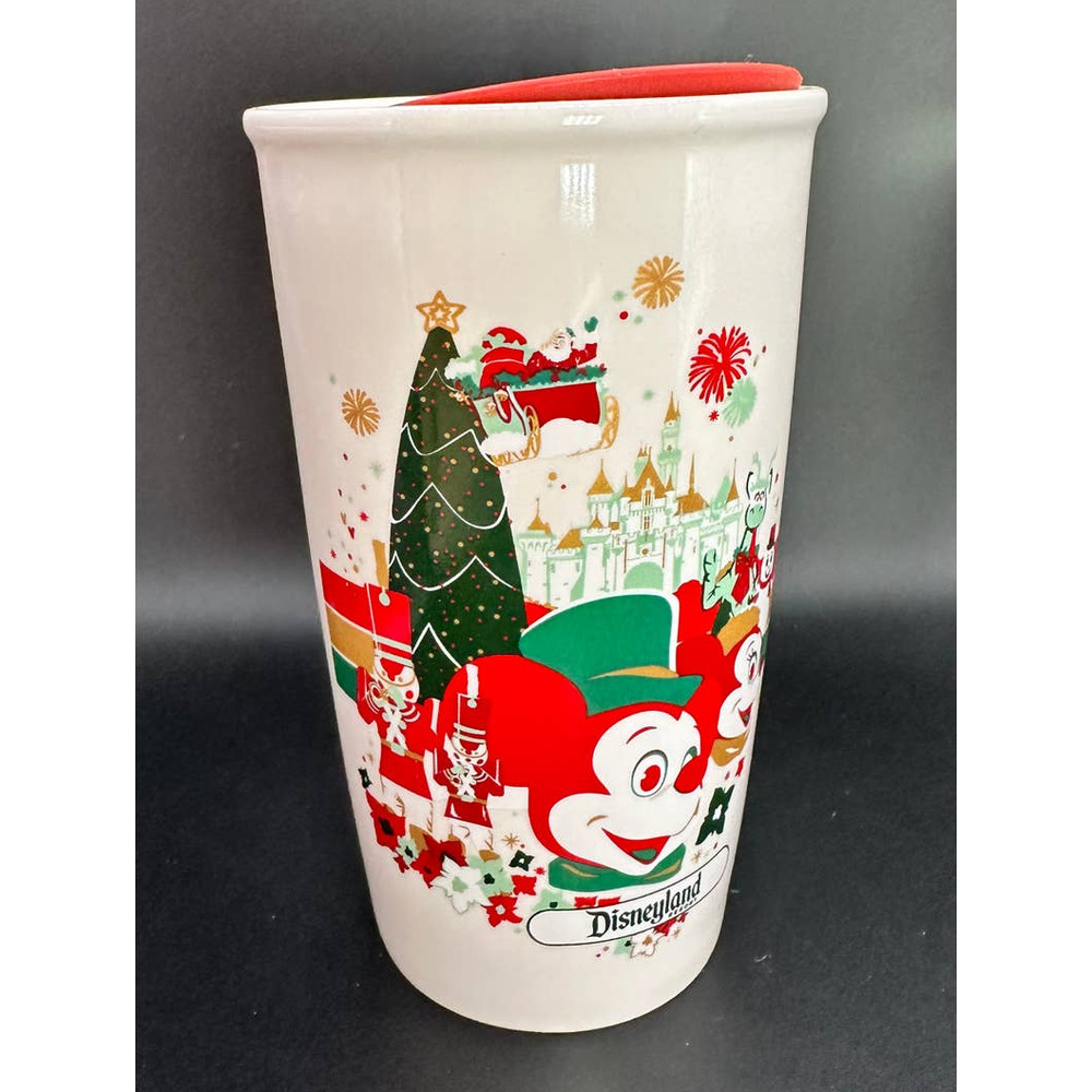 Starbucks Disneyland Christmas Ceramic Travel Tumbler 2022 Disney NEW IN BOX